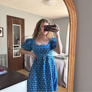 RHODE Summer/Spring Blue and White Embroidered Dress